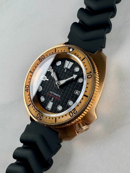 Bronze NH35 Dive Watch - 44mm Turtle with Waffle Dial (Seiko Movement)