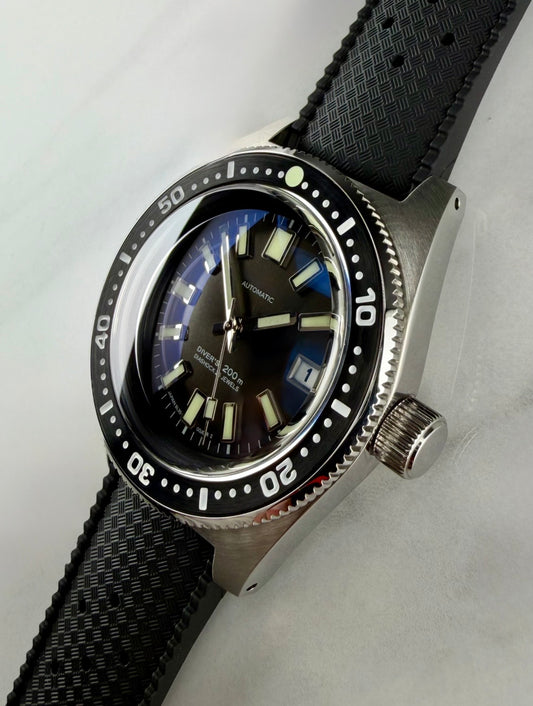 SS 62MAS Automatic Dive Watch - Seiko NH35 Movement - Gray Dial - Tropical Strap